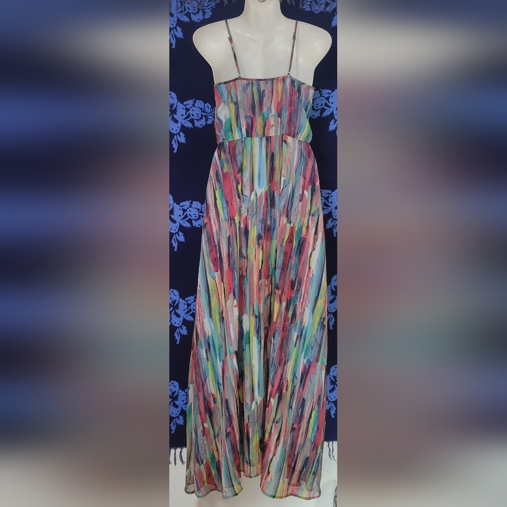 Jack rainbow spaghetti strap sun dress size 2, 15"PTP - Picture 4 of 10